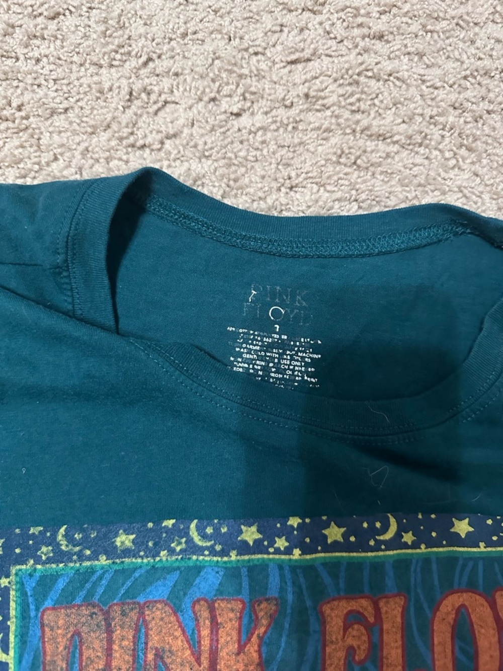 Pink Floyd Teal Graphic Pyramid Tour Tee - Picture 2 of 2